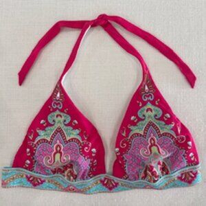 Victoria's Secret Colorful Print Triangle Bikini Top, Size L